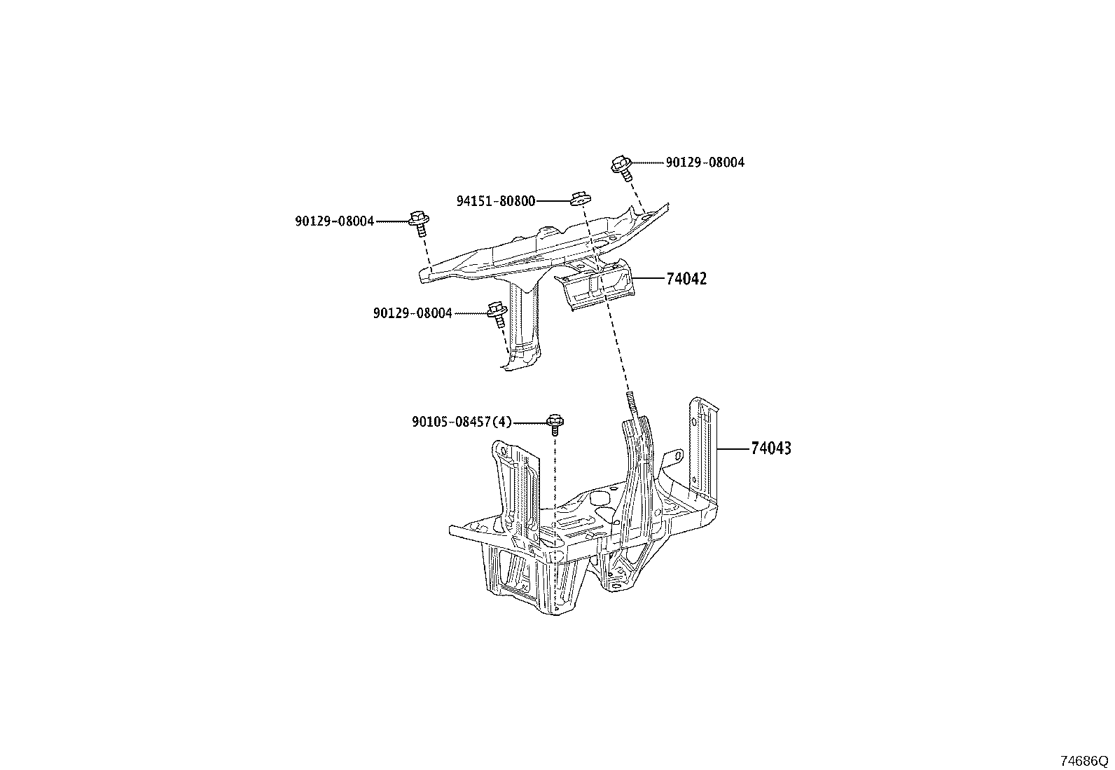 74043-60020 CARRIER SUB-ASSY, BATTERY, NO.2 product image