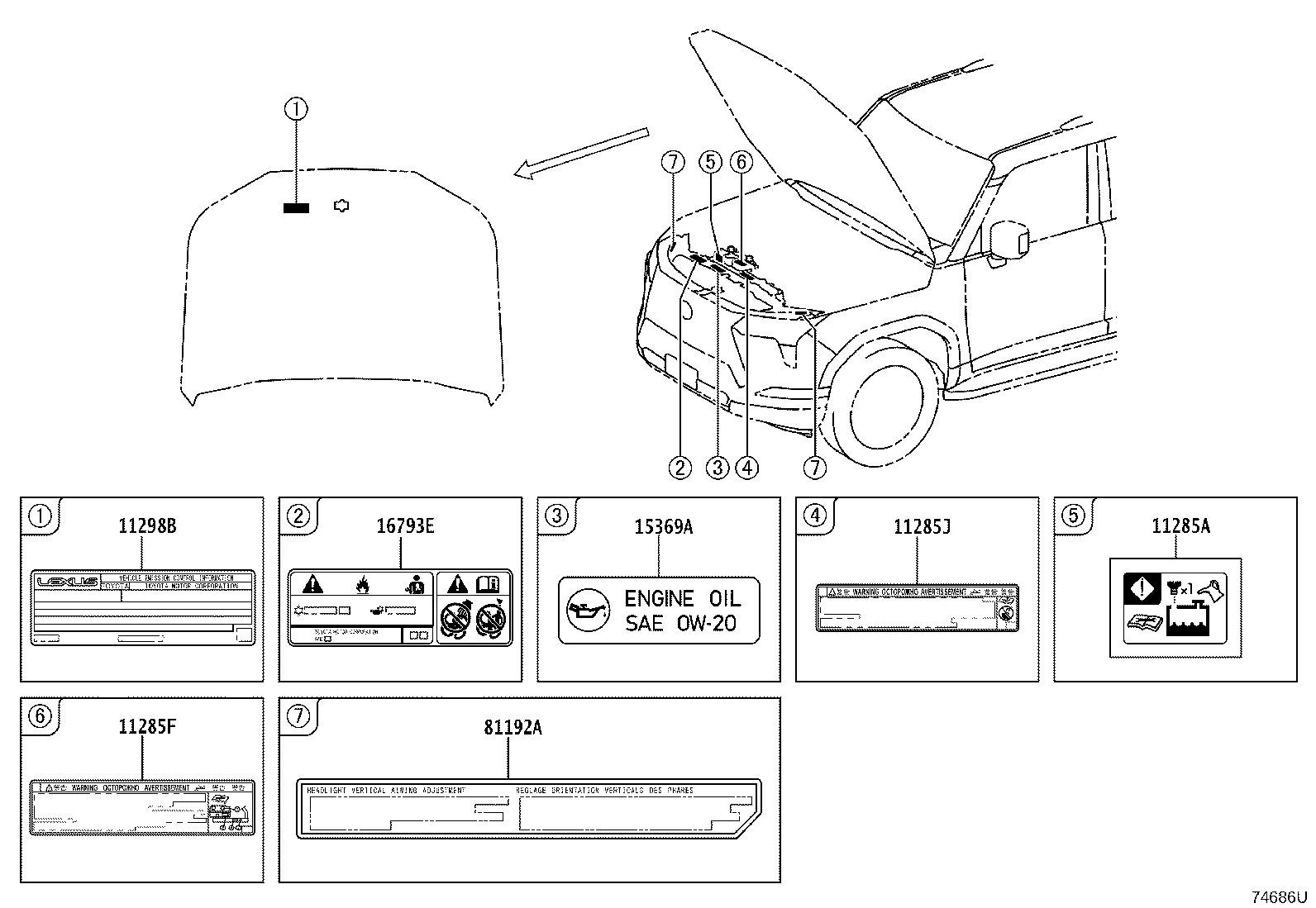 11298-70120 LABEL, EMISSION CONTROL INFORMATION product image