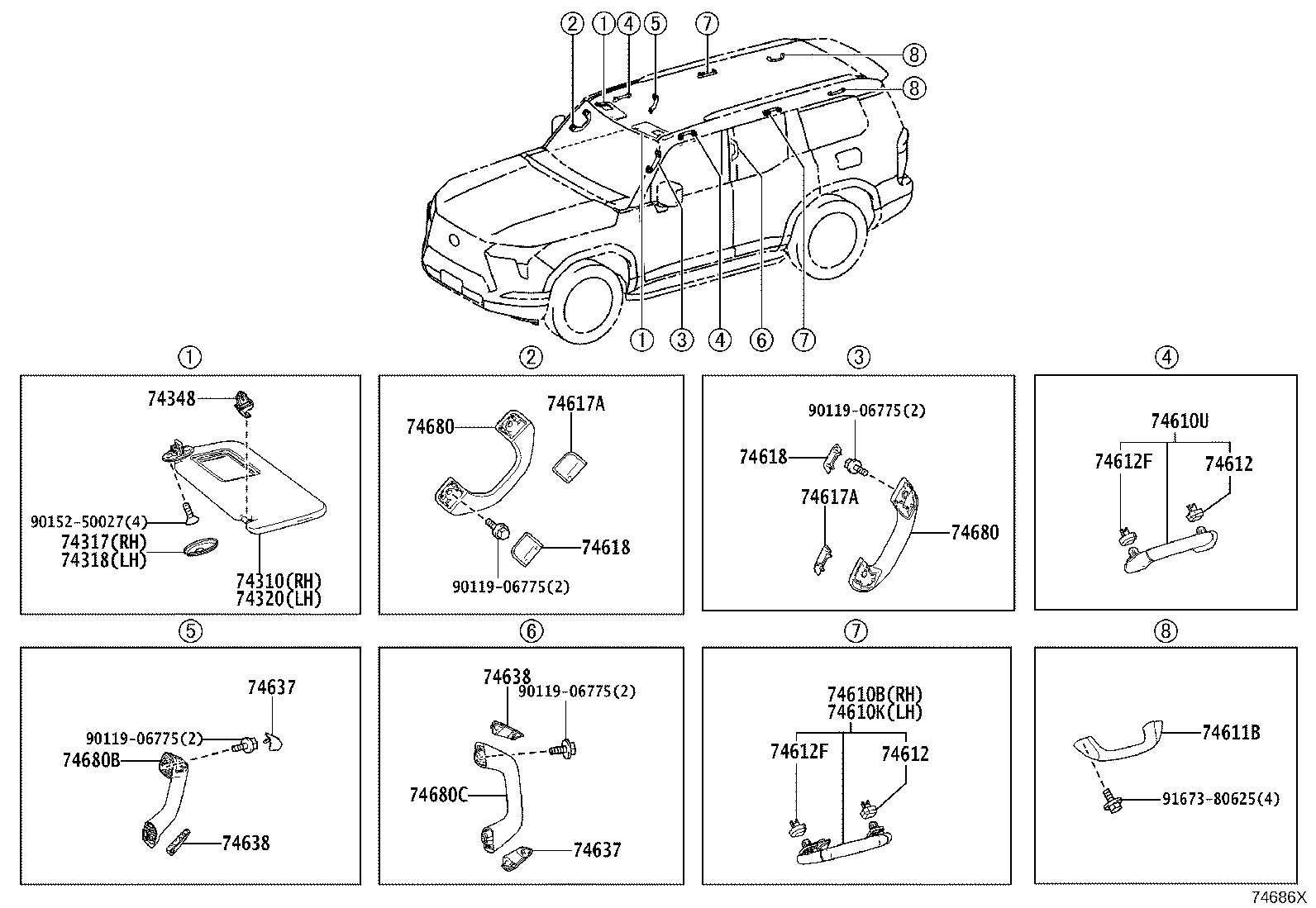 74232-60B50 PANEL, FRONT DOOR ARMREST BASE, UPPER PASSENGER SIDE product image