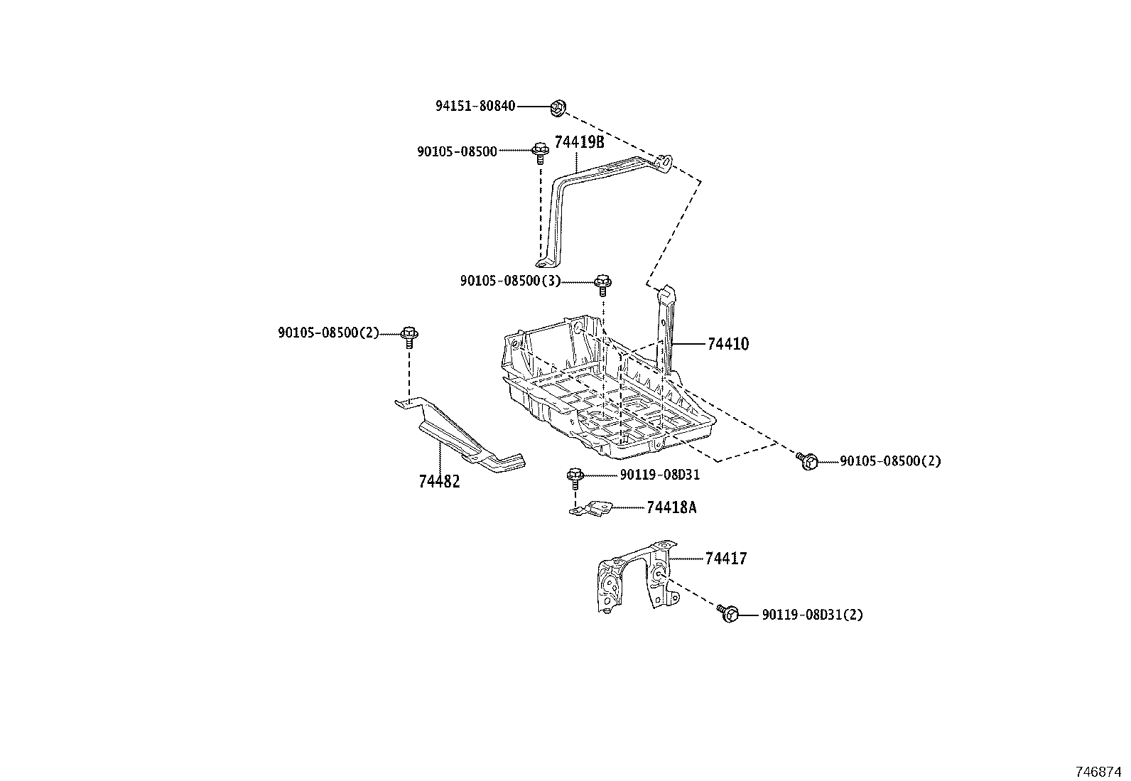 74417-60060 BRACKET, BATTERY CARRIER product image