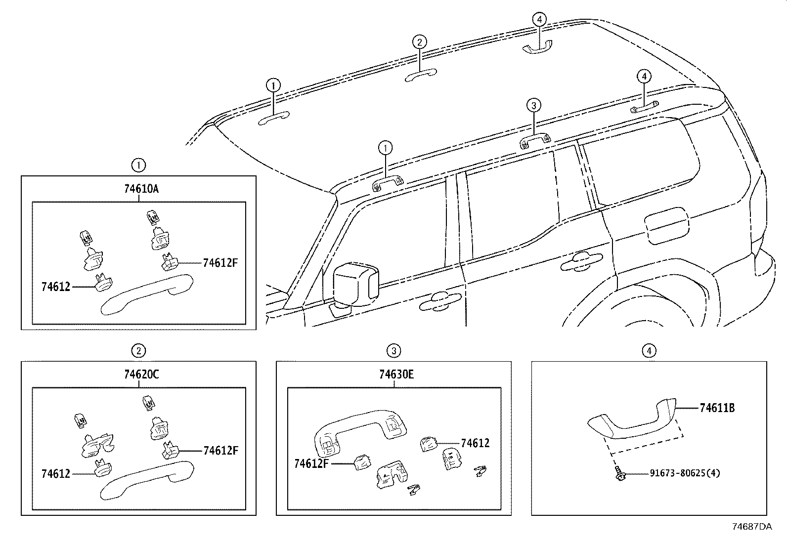 Toyota 74617-60080-C0 PLUG, ASSIST GRIP