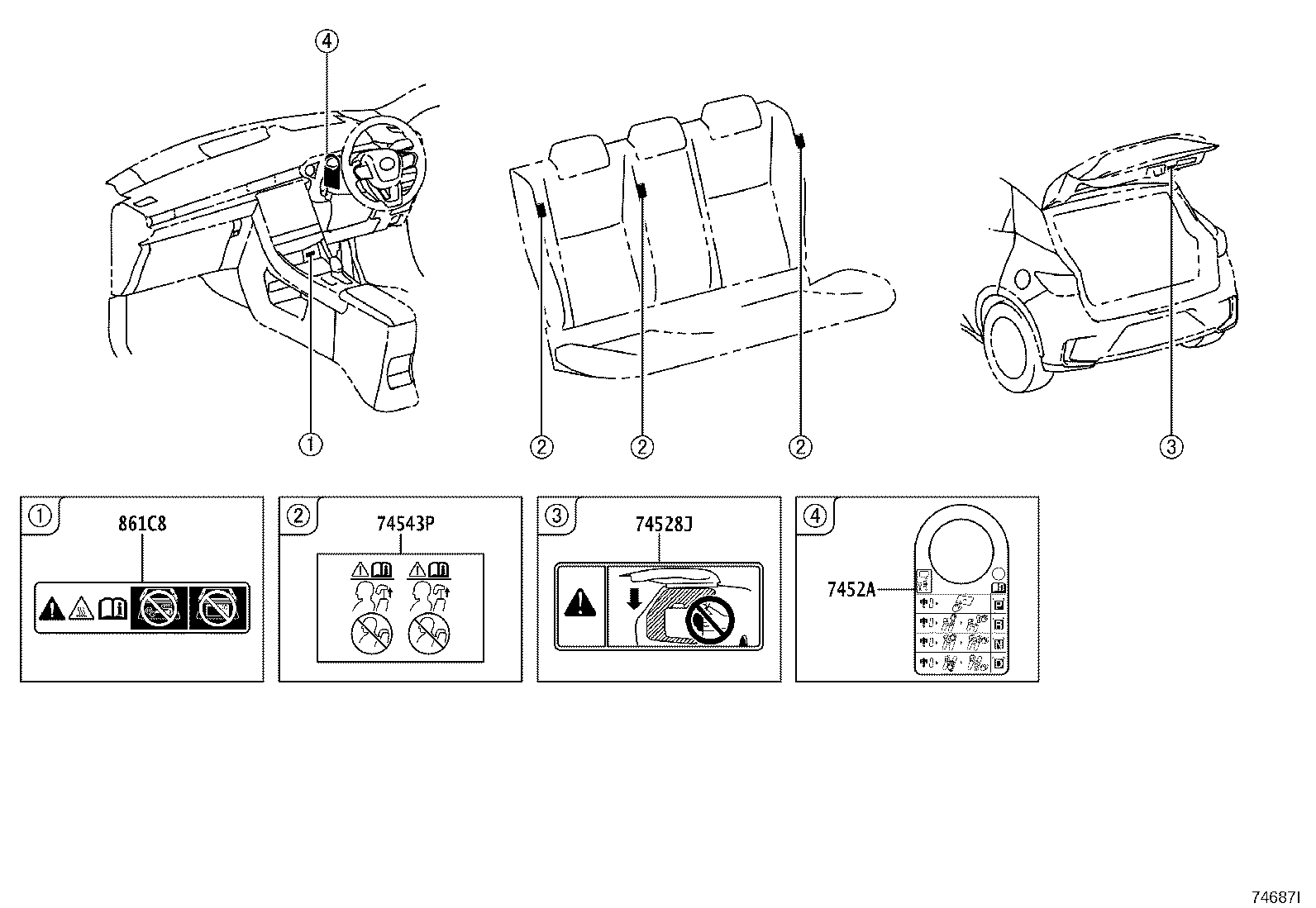88723-52250 LABEL, COOLER SERVICE CAUTION product image