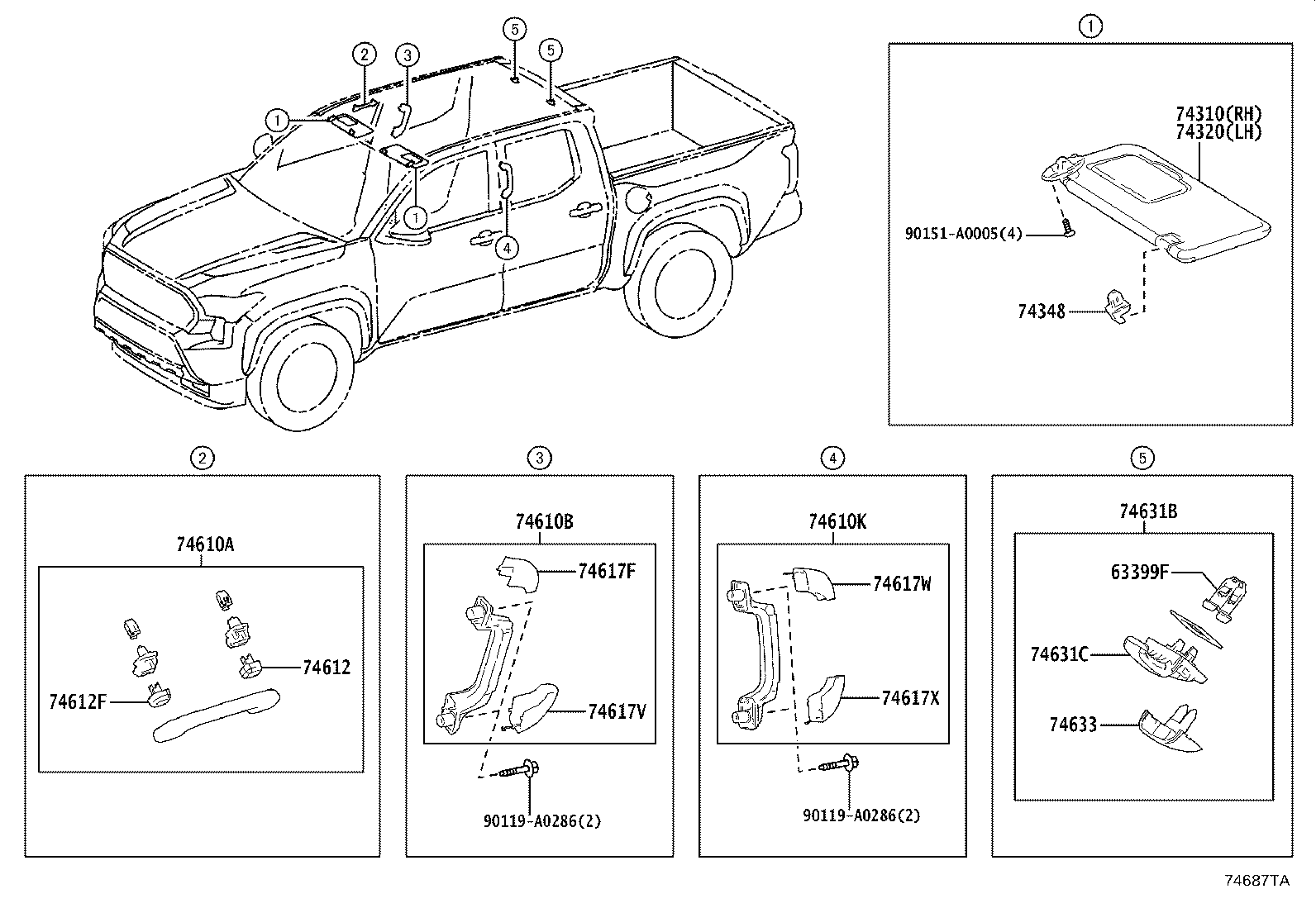 Toyota 74617-AK030-C1 PLUG, ASSIST GRIP