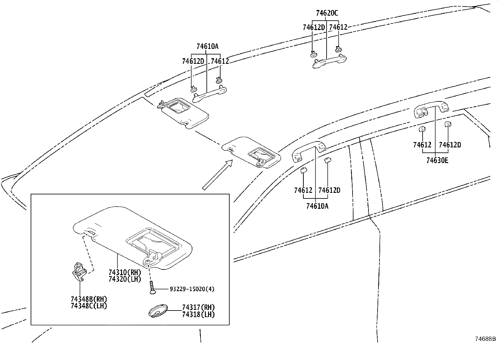 74240-30411 PANEL ASSY, FRONT DOOR ARMREST BASE, LH product image
