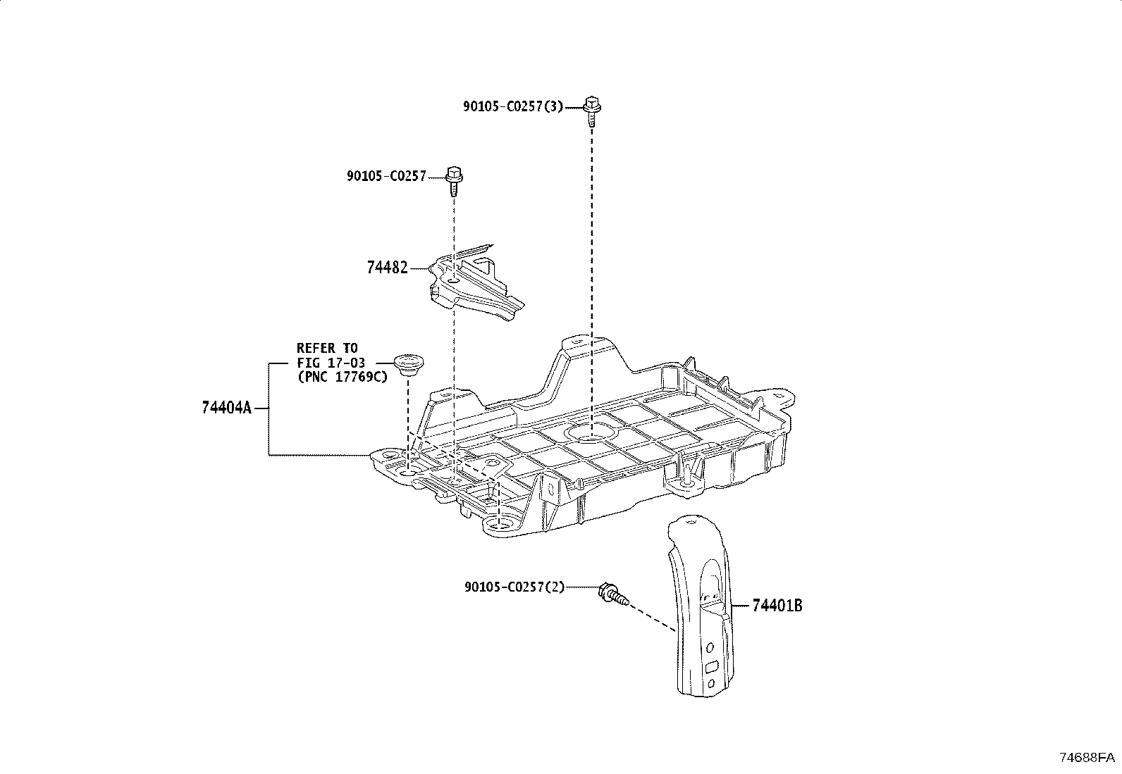 74401-06041 BRACKET SUB-ASSY, BATTERY CARRIER product image