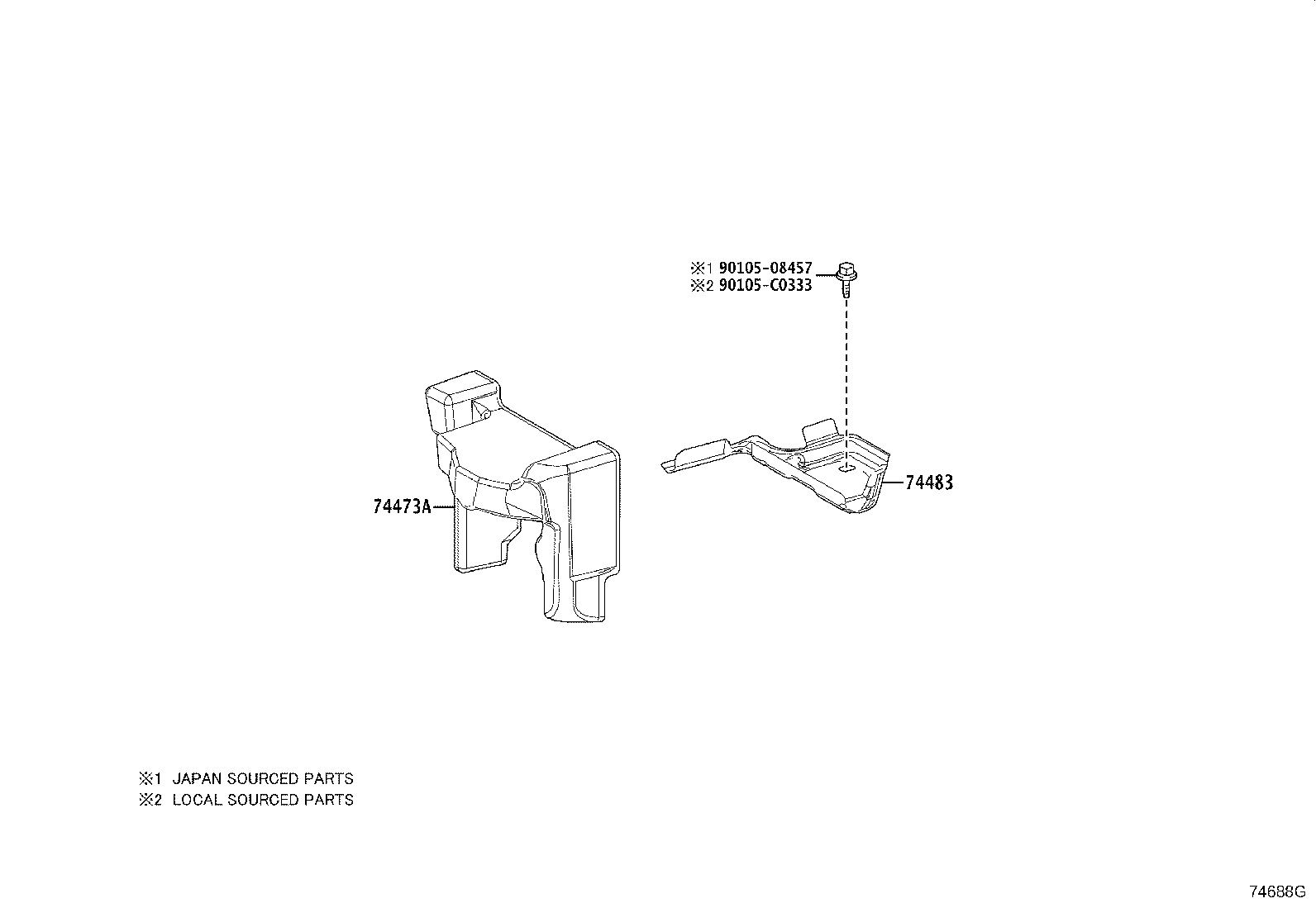 74401-06041 BRACKET SUB-ASSY, BATTERY CARRIER product image