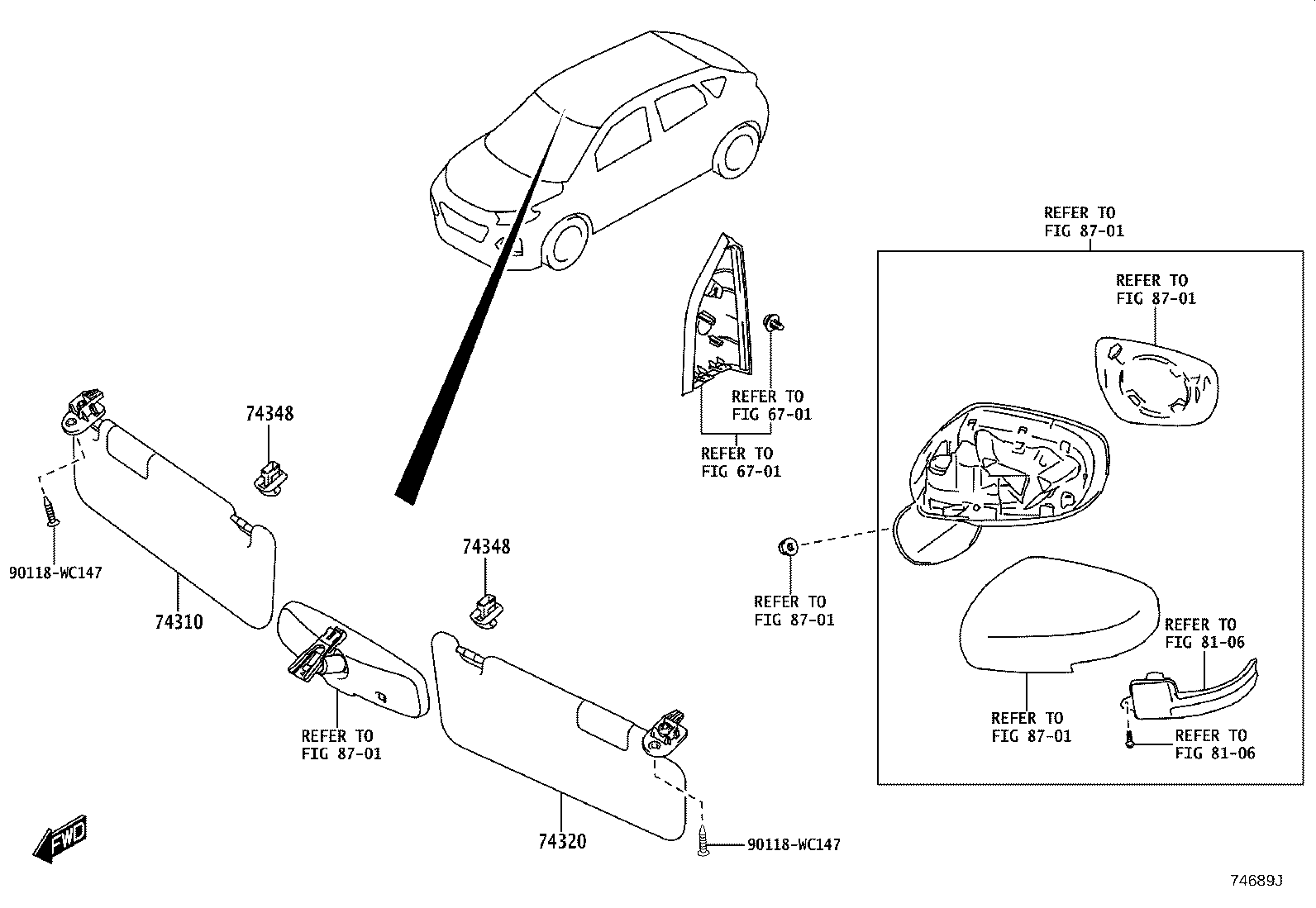 74232-WC009 PANEL, FRONT ARMREST BASE, UPPER LH product image