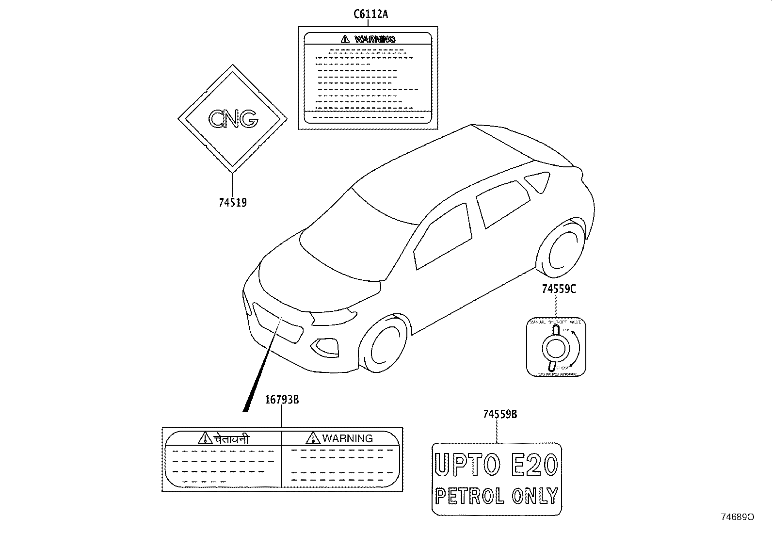 42661-WC014 LABEL, TIRE PRESSURE INFORMATION product image