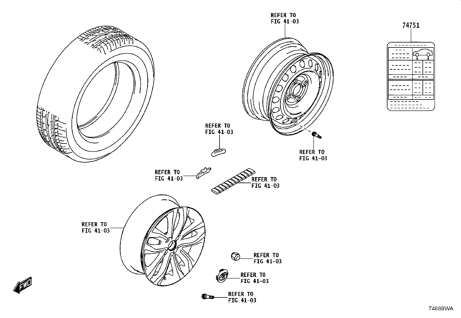 42661-WC015 LABEL, TIRE PRESSURE INFORMATION product image