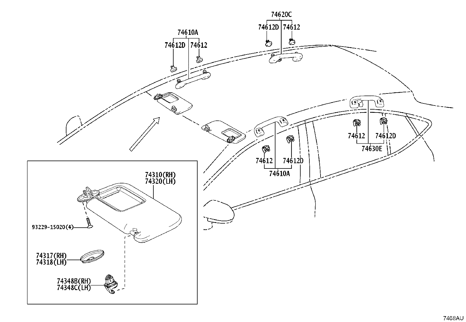 74232-33491 PANEL, FRONT ARMREST BASE, UPPER LH product image