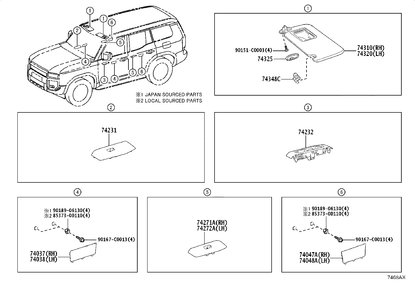 74232-0G050 PANEL, FRONT ARMREST BASE, UPPER LH product image