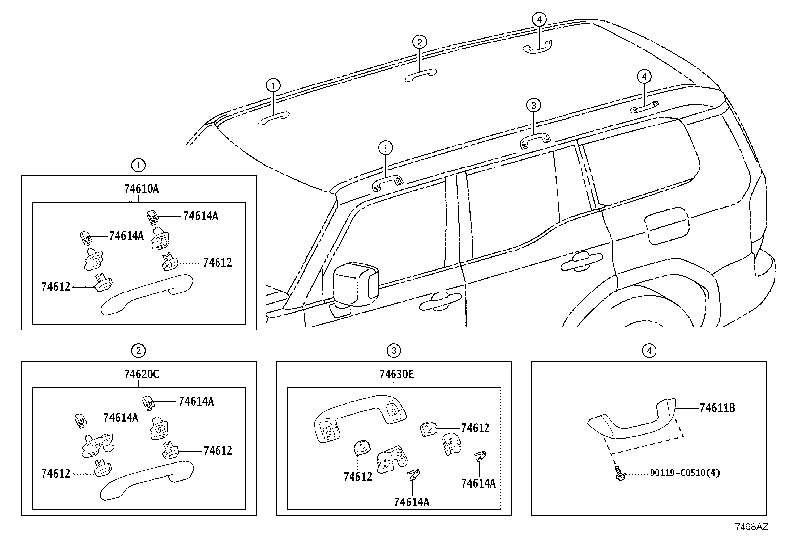 74232-0G050 PANEL, FRONT ARMREST BASE, UPPER LH product image