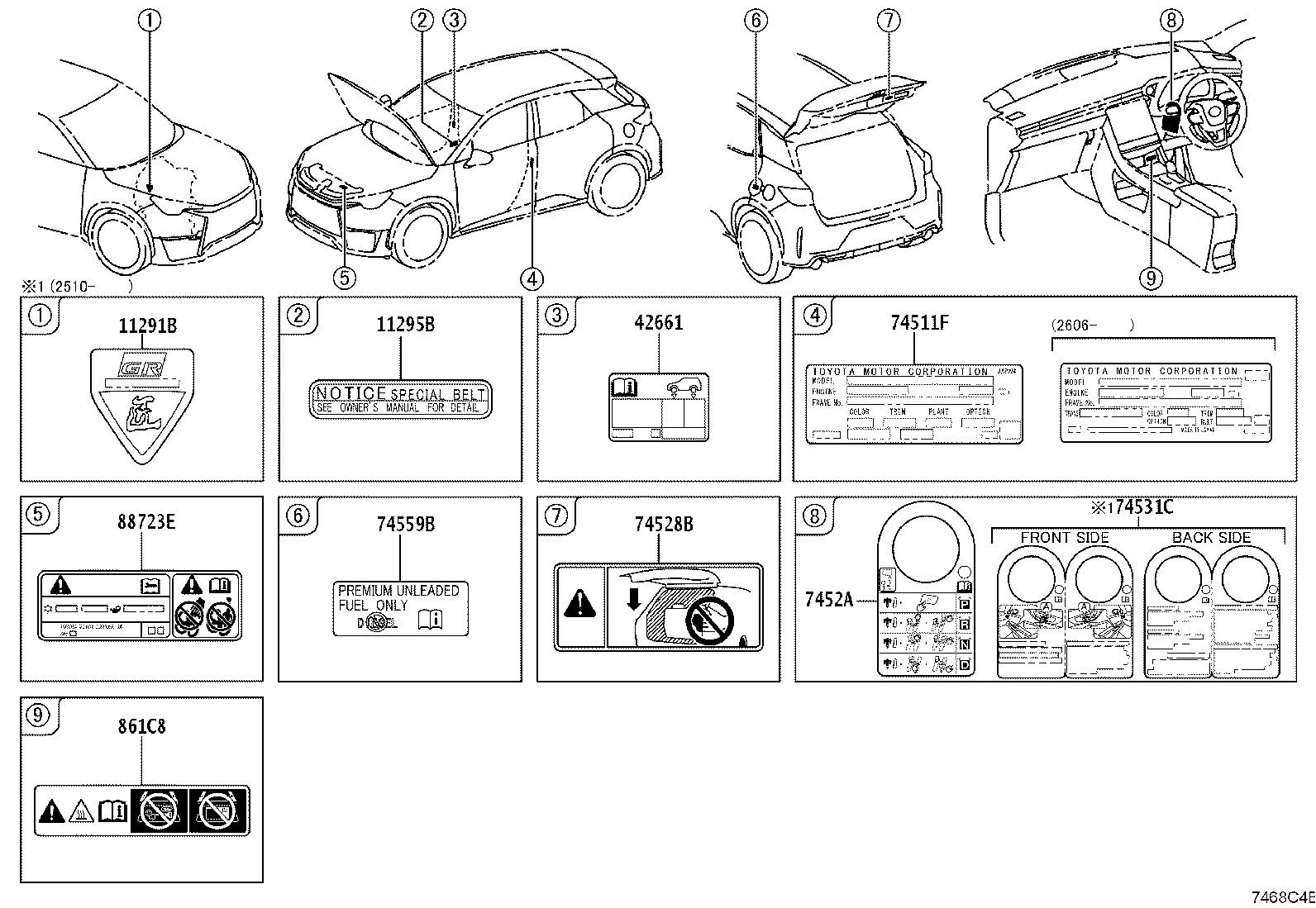 42661-52N90 LABEL, TIRE PRESSURE INFORMATION product image