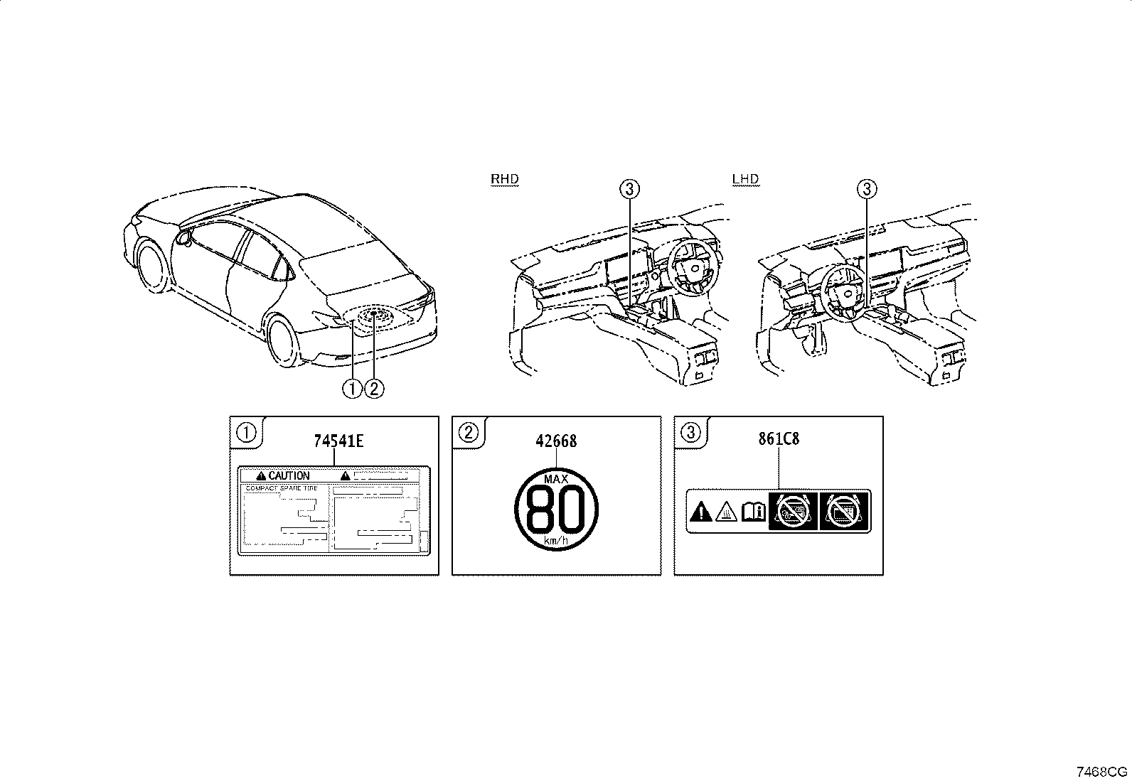 42661-06D80 LABEL, TIRE PRESSURE INFORMATION product image