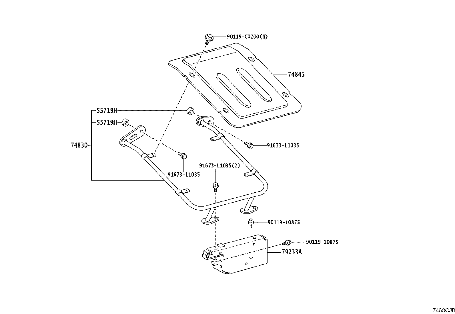 74730-0S010 FRAME ASSY, HAND GRIP product image