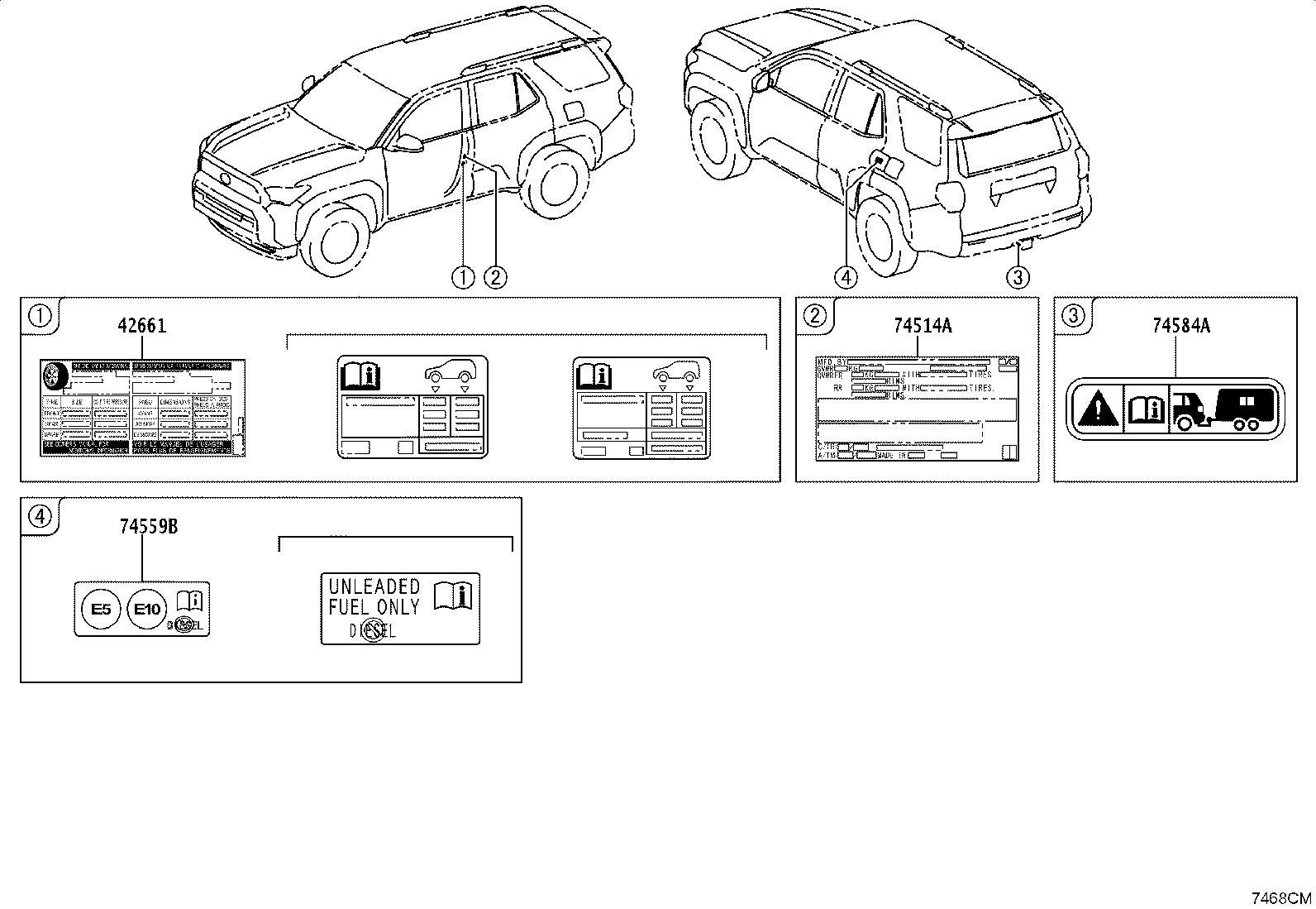42661-35C40 LABEL, TIRE PRESSURE INFORMATION product image