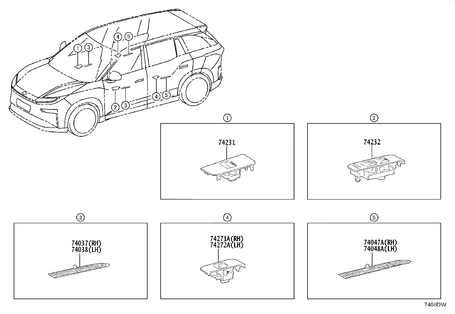 74348-YL010-C2 HOLDER, VISOR product image