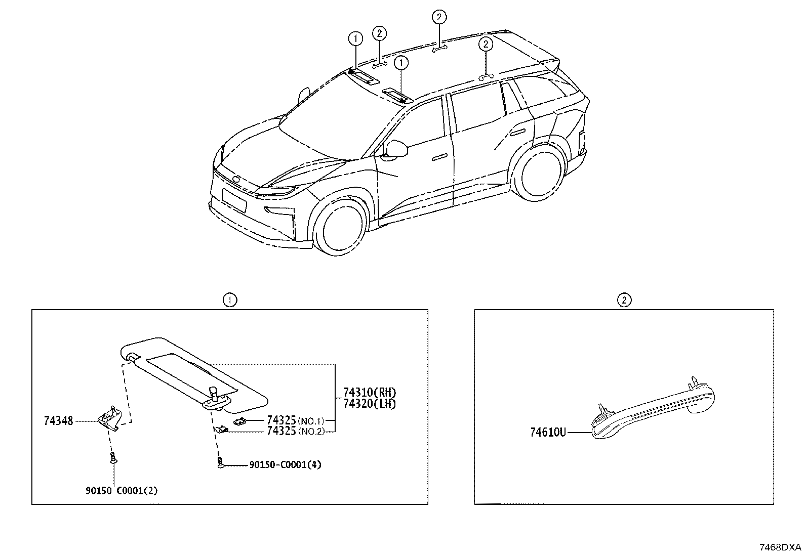 74348-YL010-C2 HOLDER, VISOR product image