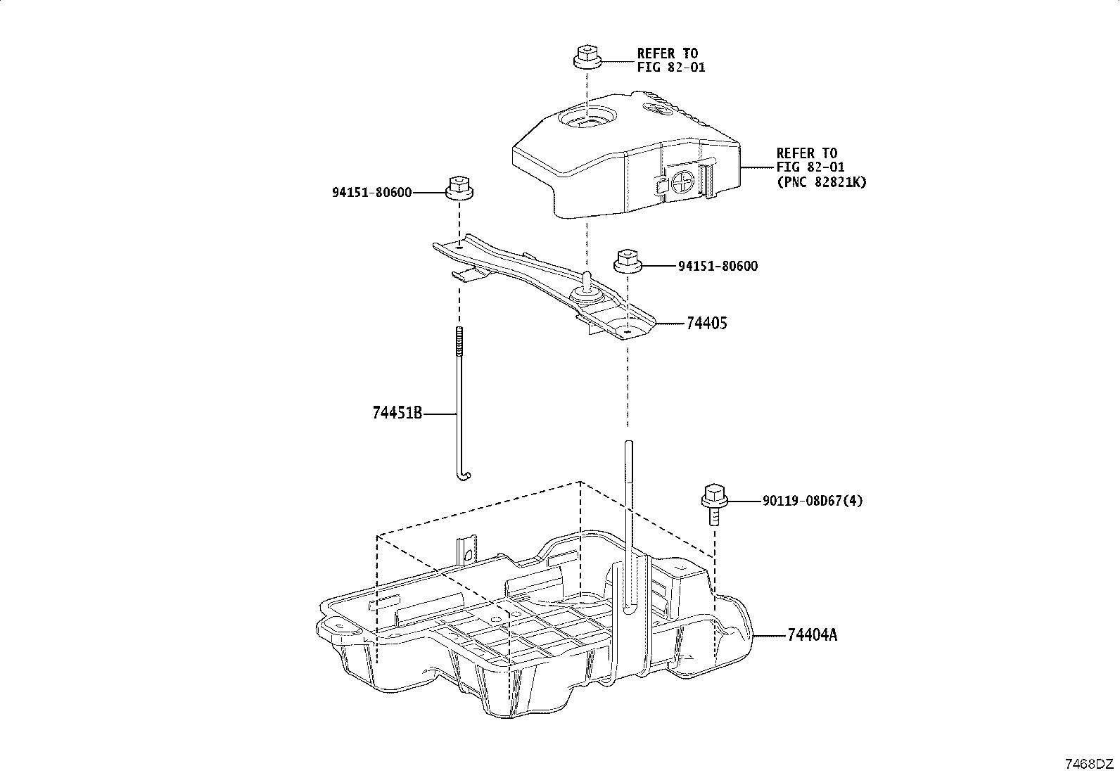 74451-03020 BOLT, BATTERY CLAMP product image