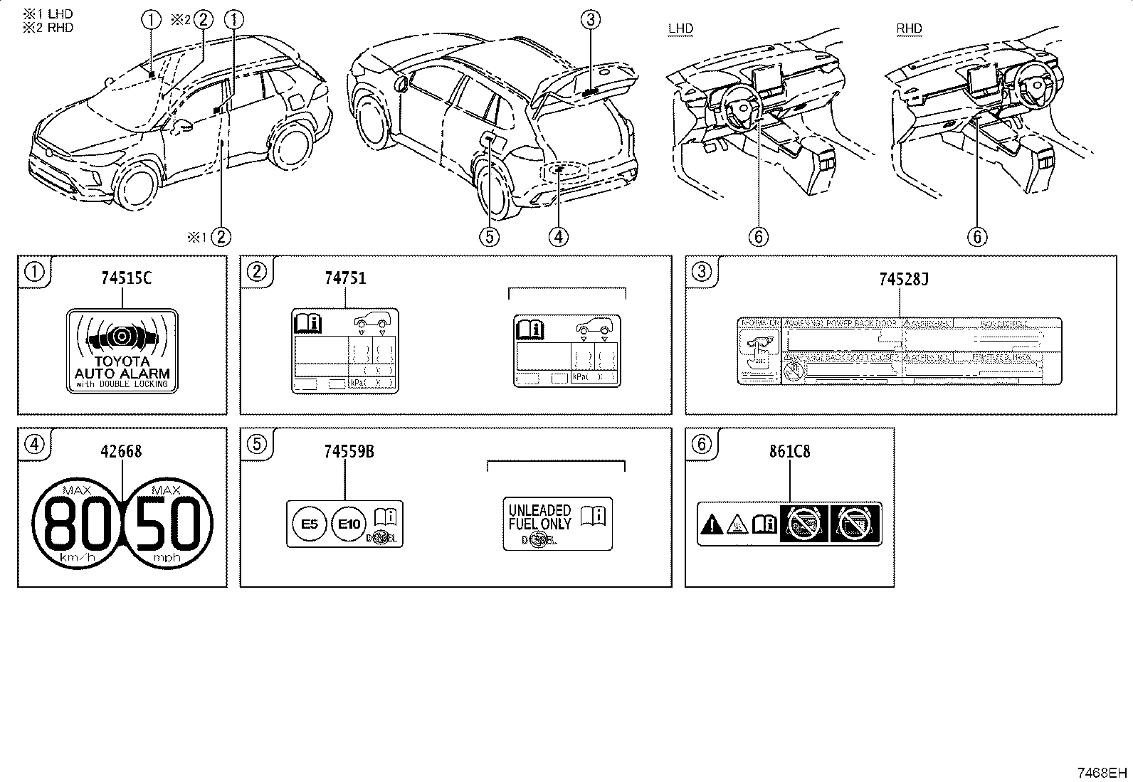 42661-16A10 LABEL, TIRE PRESSURE INFORMATION product image