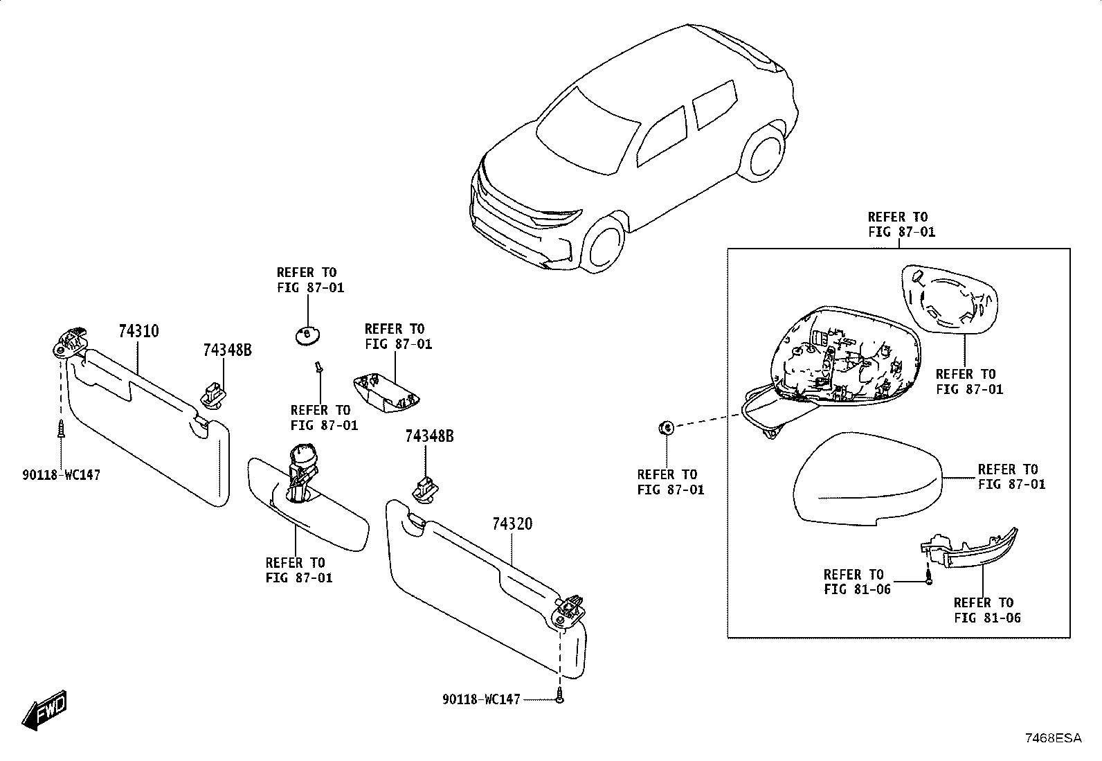 74232-WC011 PANEL, FRONT ARMREST BASE, UPPER LH product image