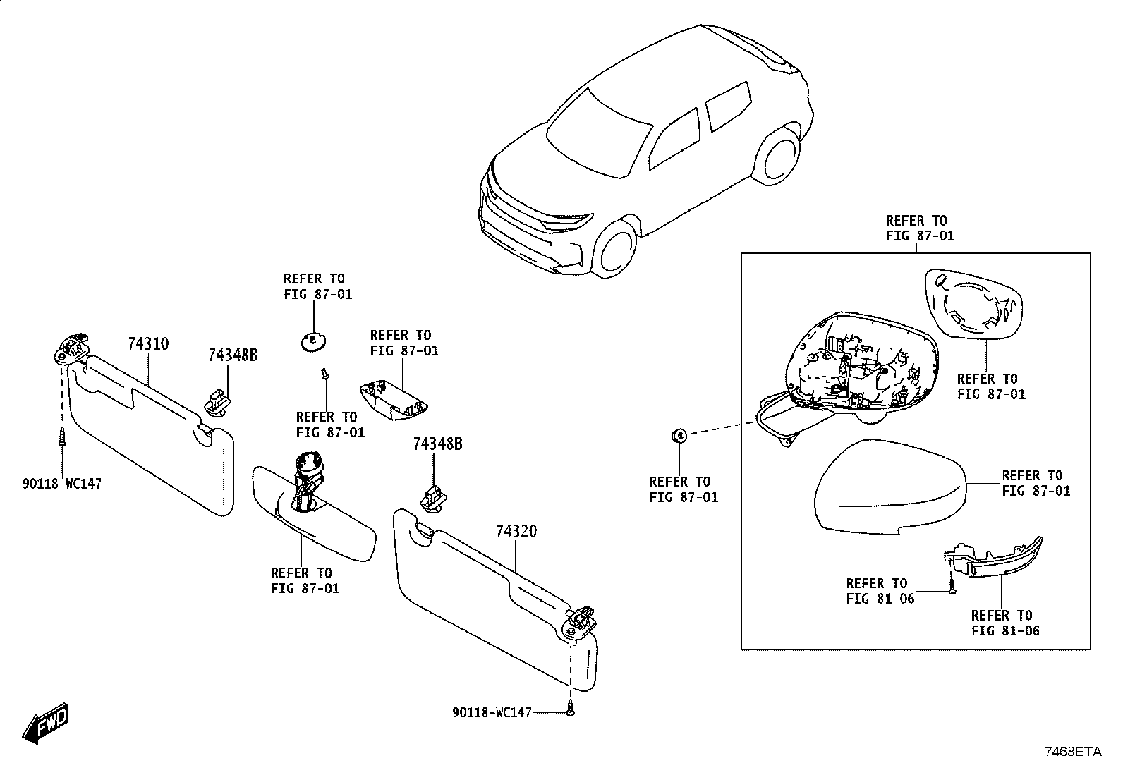 74232-WC011 PANEL, FRONT ARMREST BASE, UPPER LH product image