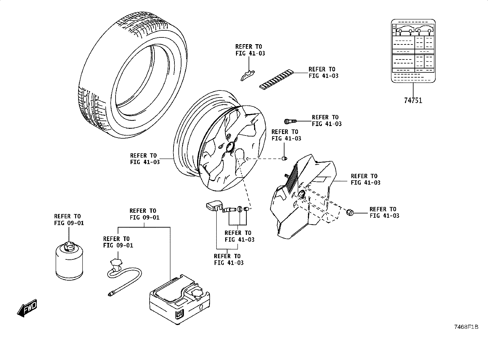 42661-WC021 LABEL, TIRE PRESSURE INFORMATION product image