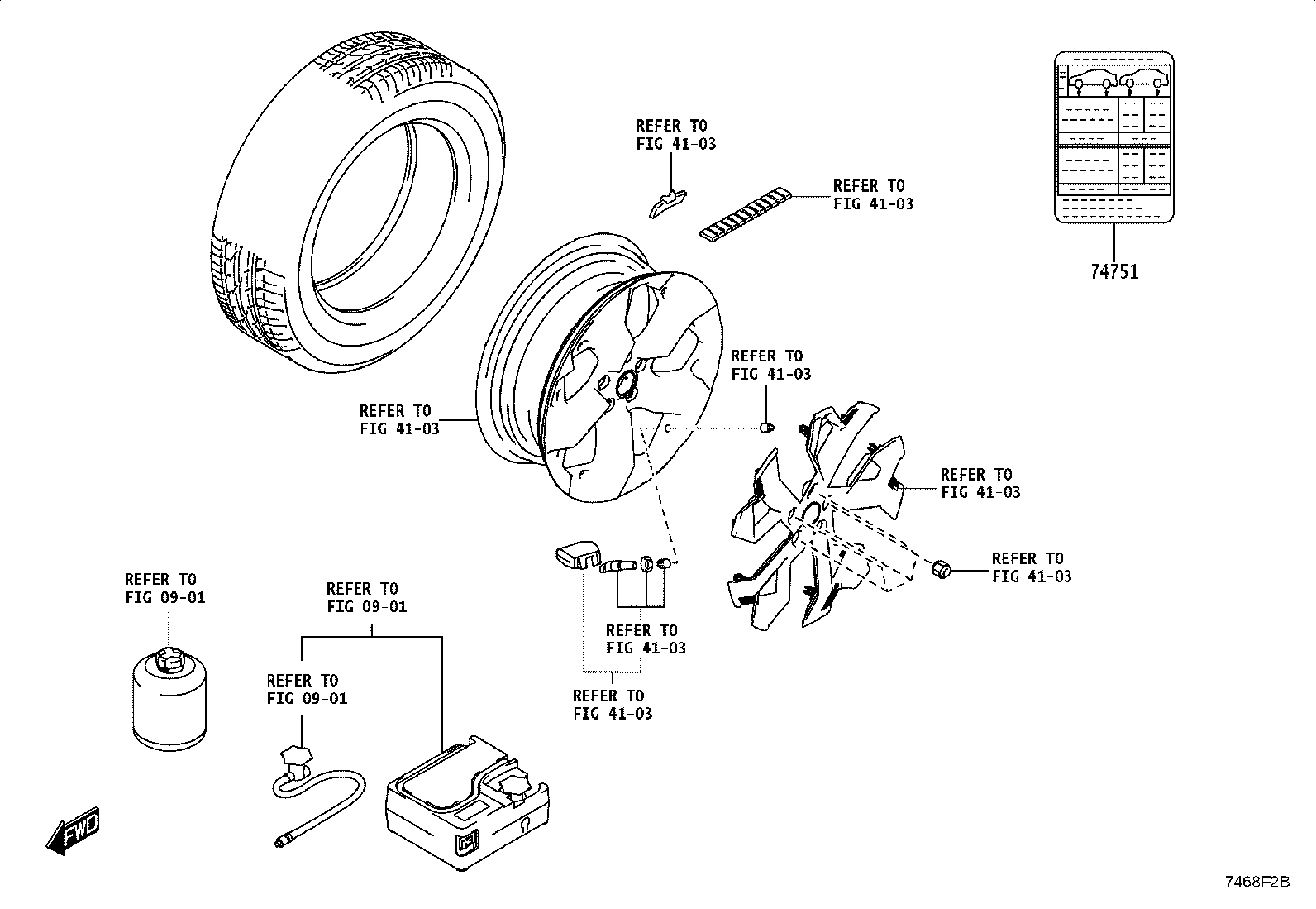 42661-WC021 LABEL, TIRE PRESSURE INFORMATION product image