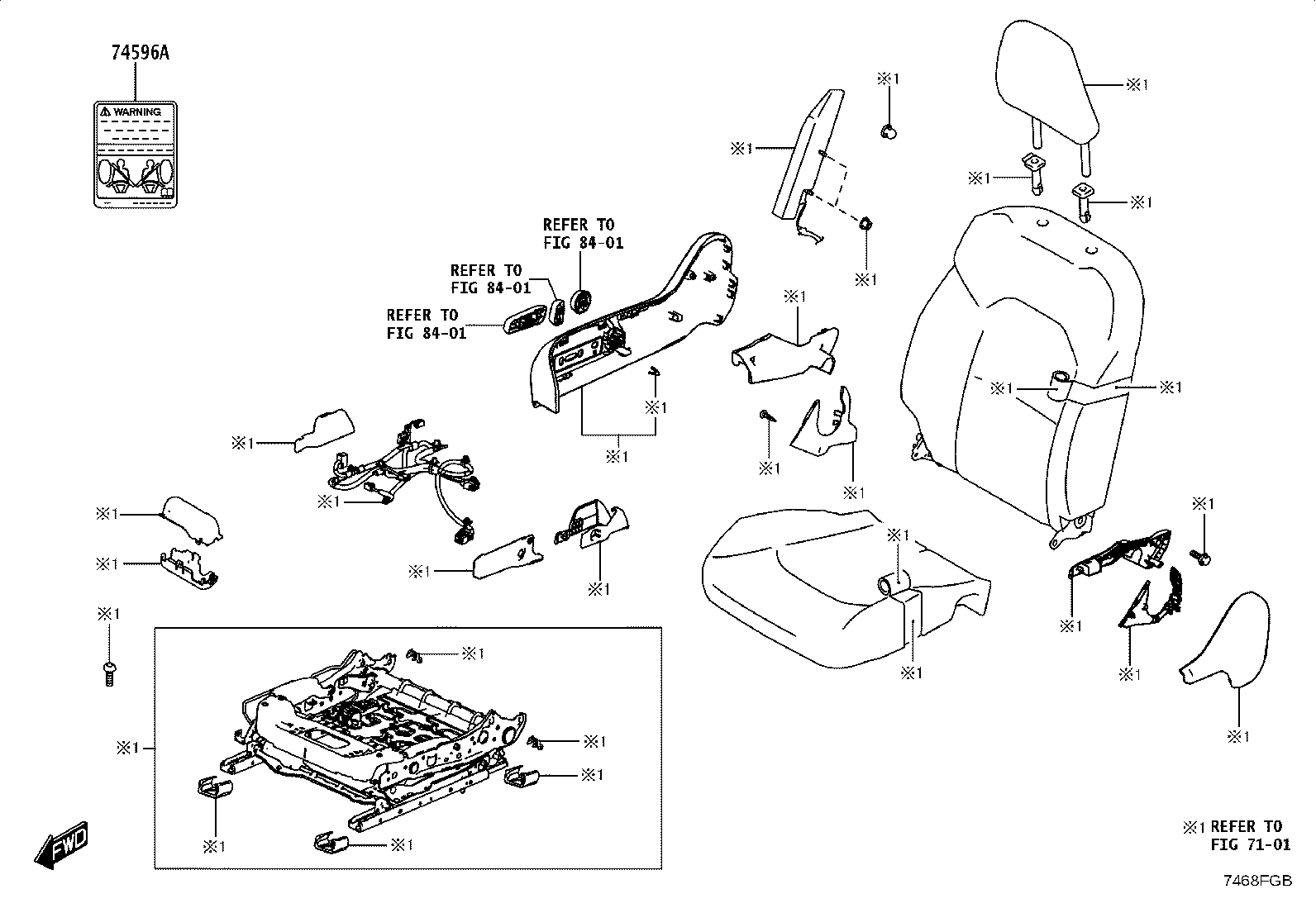 42661-WC021 LABEL, TIRE PRESSURE INFORMATION product image