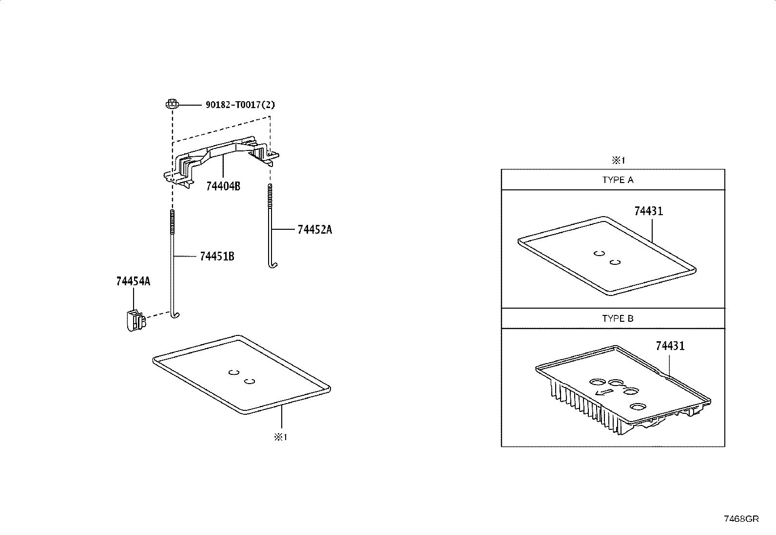 74431-KK080 TRAY, BATTERY product image
