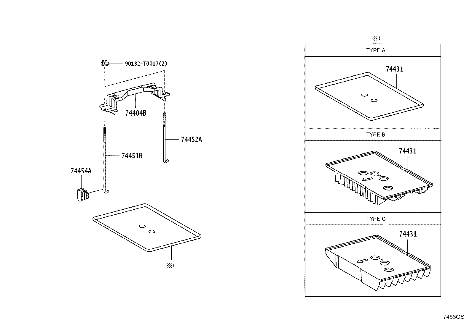74431-KK050 TRAY, BATTERY product image