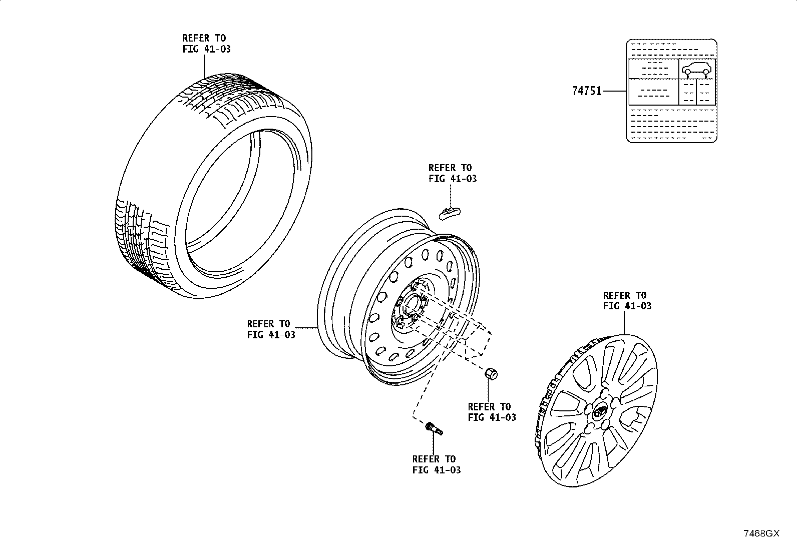 42661-WC010 LABEL, TIRE PRESSURE INFORMATION product image