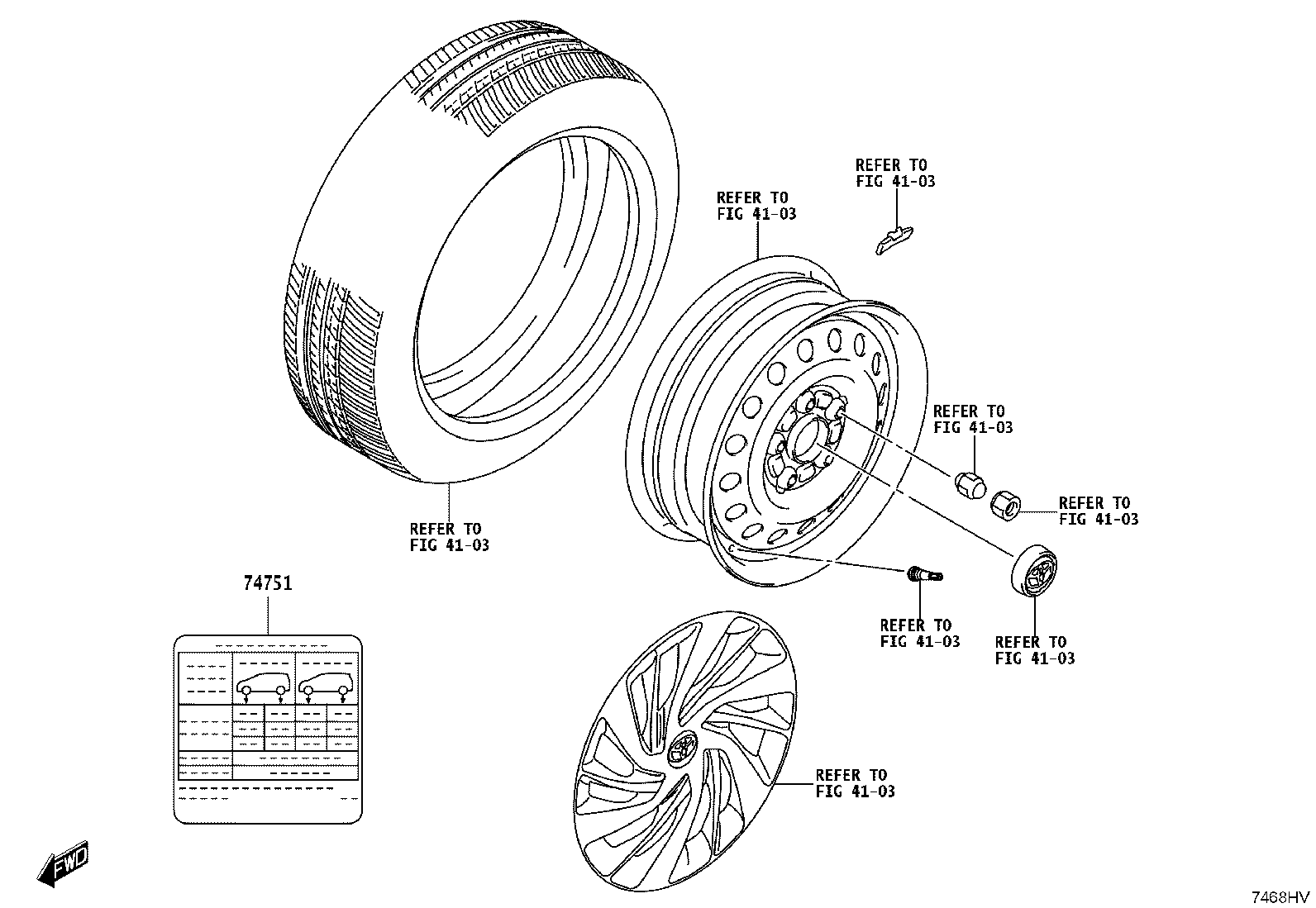 42661-WC006 LABEL, TIRE PRESSURE INFORMATION product image