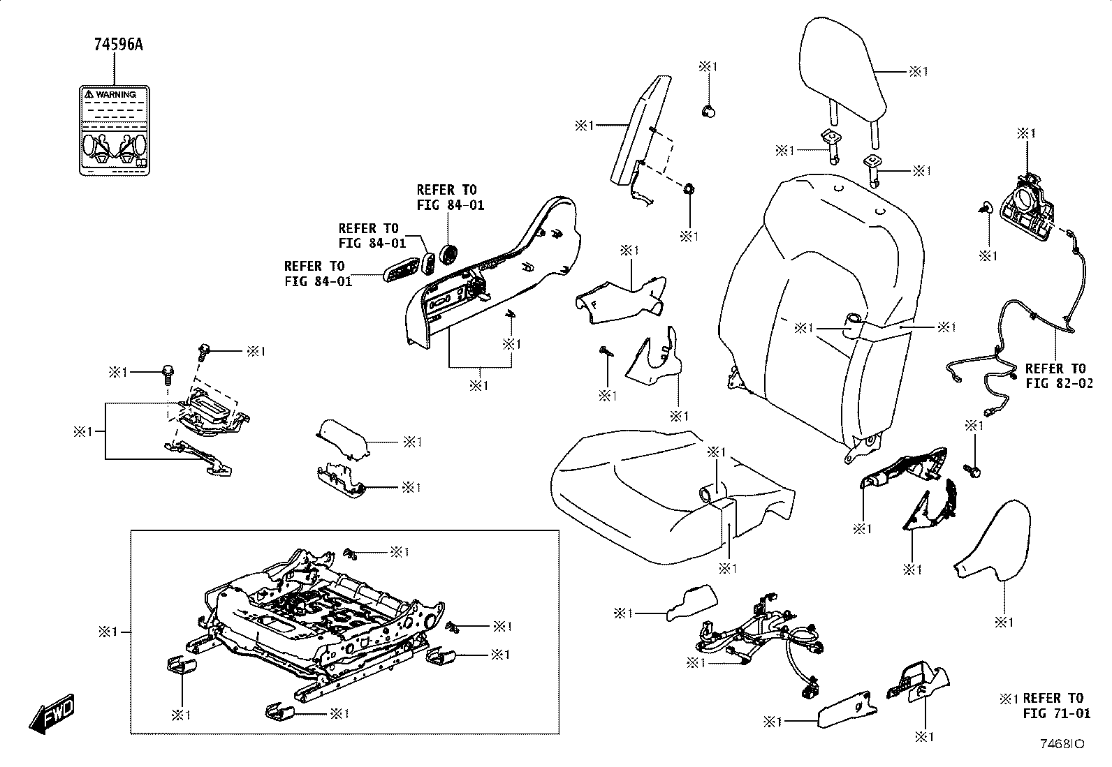 42661-WC019 LABEL, TIRE PRESSURE INFORMATION product image