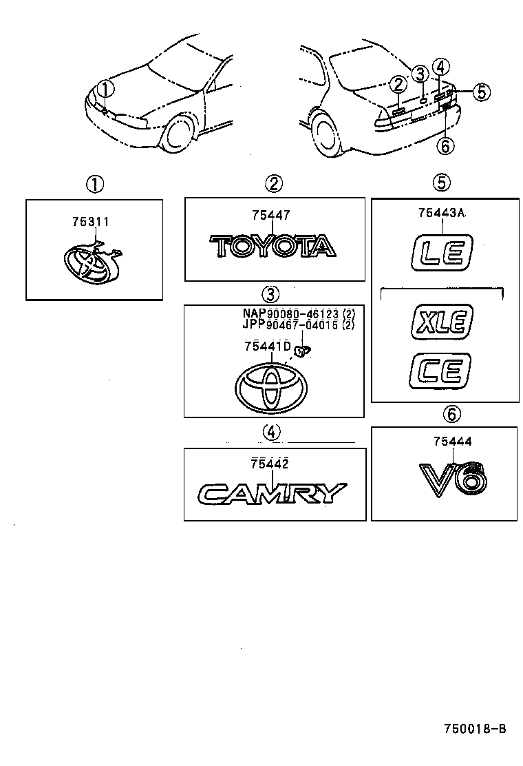 Toyota 75443-AA070 PLATE, LUGGAGE COMPARTMENT DOOR, NO.4