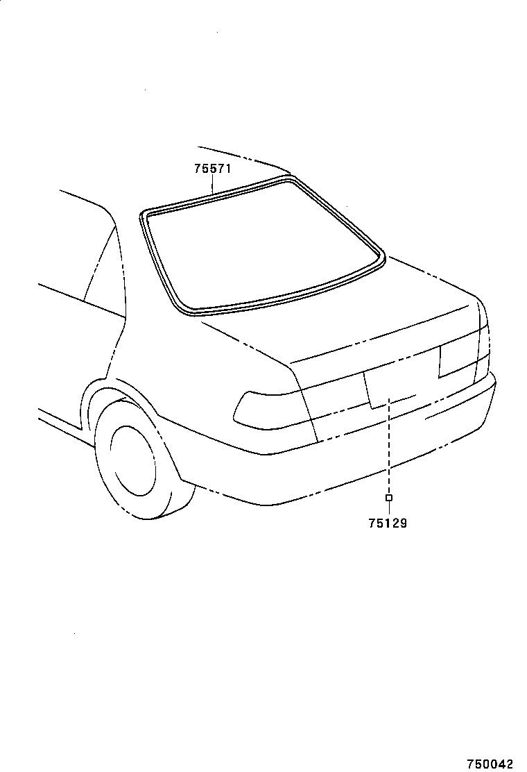 75571-AA030 MOULDING, BACK WINDOW, OUTSIDE UPPER product image