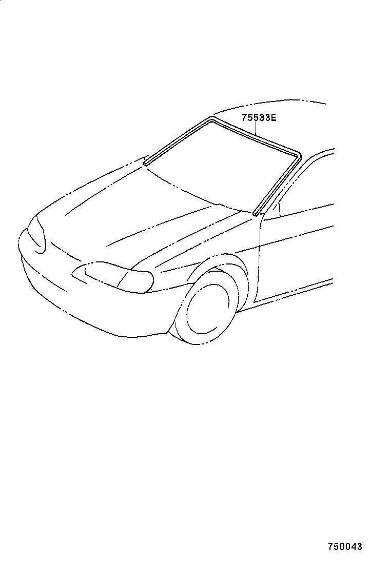 75533-16150 MOULDING, WINDSHIELD, OUTSIDE product image