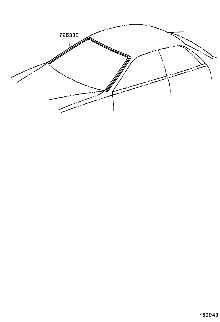 75533-33080 MOULDING, WINDSHIELD, OUTSIDE product image