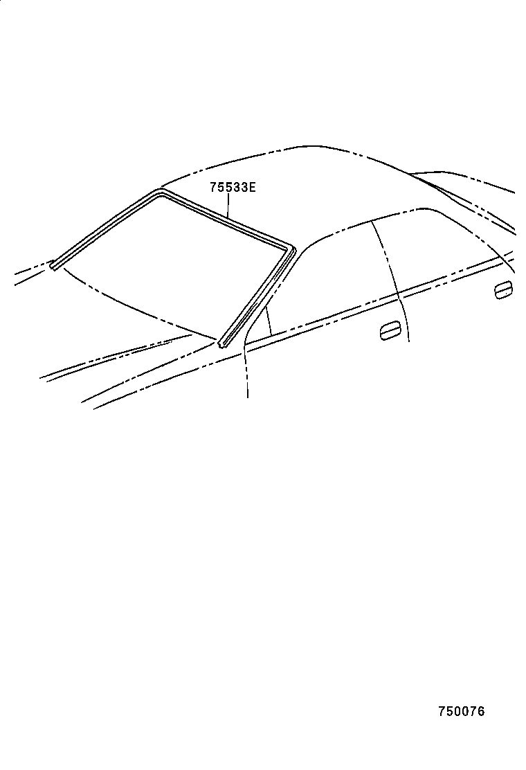 75533-22290 MOULDING, WINDSHIELD, OUTSIDE product image