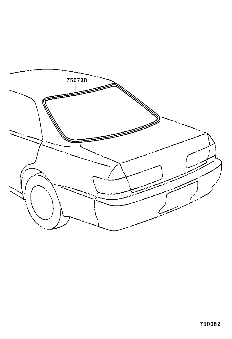 75573-22080 MOULDING, BACK WINDOW, OUTSIDE product image