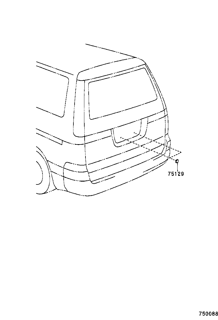 75129-28020 CUSHION, REAR LICENSE PLATE product image