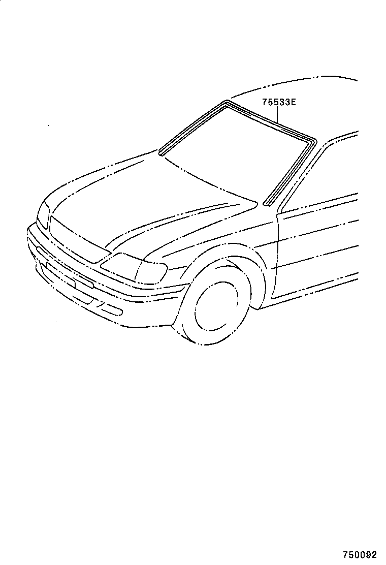 75533-0A020 MOULDING, WINDSHIELD, OUTSIDE product image