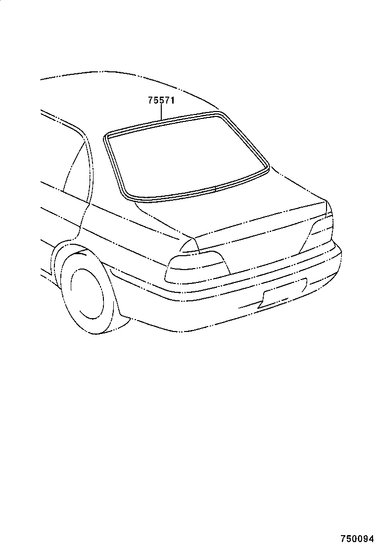 75571-0A010 MOULDING, BACK WINDOW, OUTSIDE UPPER product image