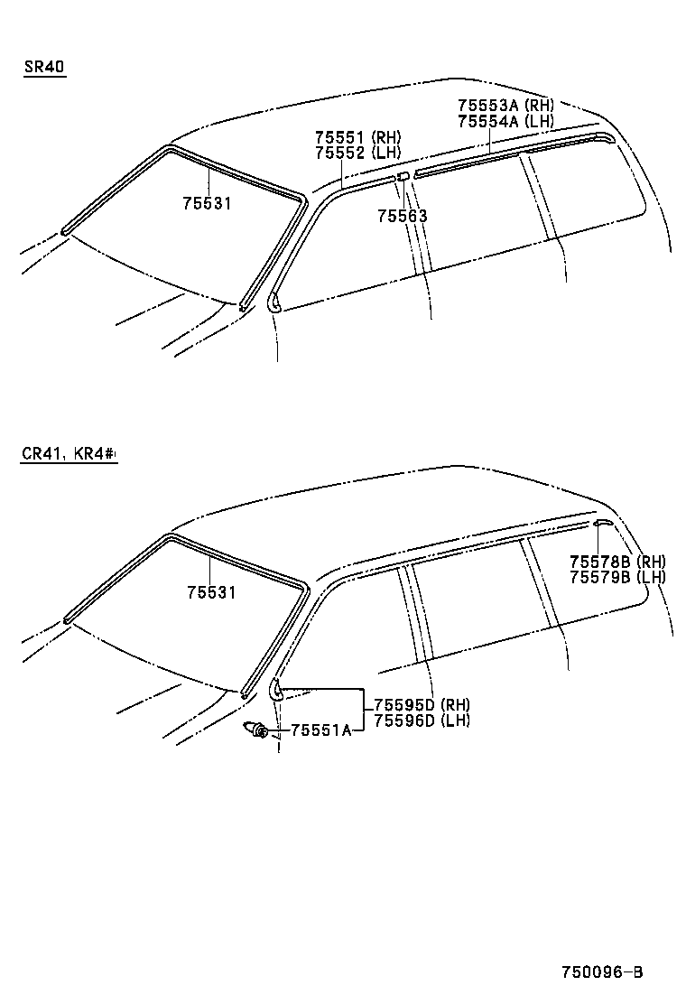 75552-28020 MOULDING, ROOF DRIP SIDE FINISH, LH product image