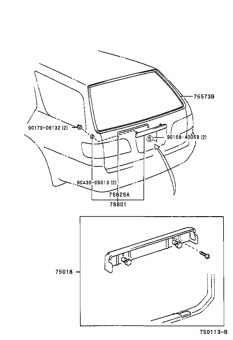75573-33010 MOULDING, BACK WINDOW, OUTSIDE product image