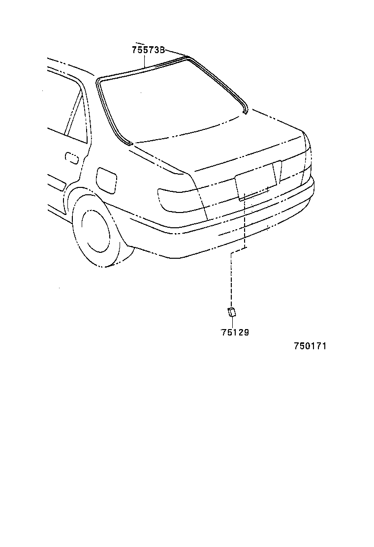75571-20470 MOULDING, BACK WINDOW, OUTSIDE product image
