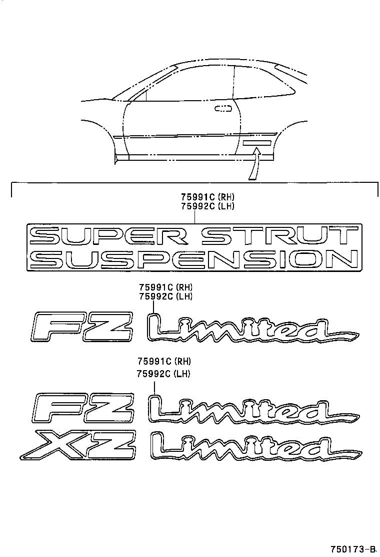 75985-12760 STRIPE, QUARTER RH product image