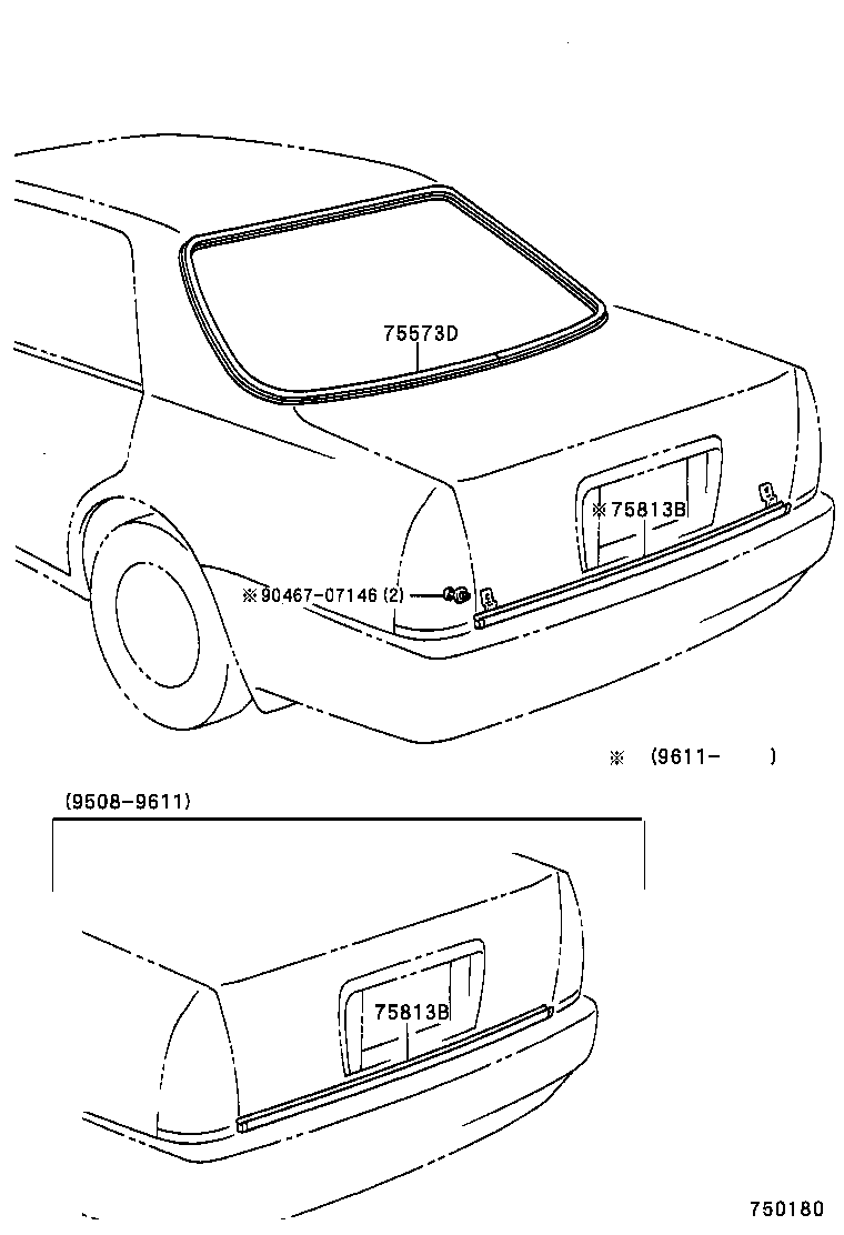 75813-30140 MOULDING, LUGGAGE COMPARTMENT DOOR product image