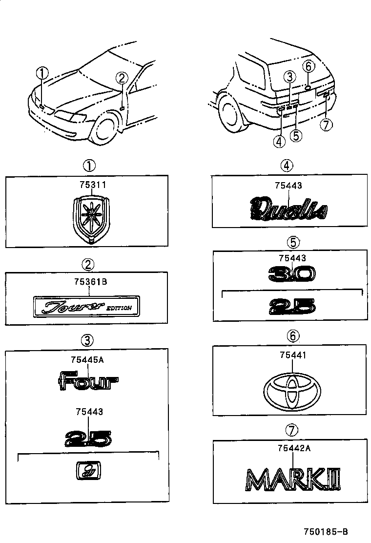 75301-33010 EMBLEM, RADIATOR GRILLE (OR FRONT PANEL) product image