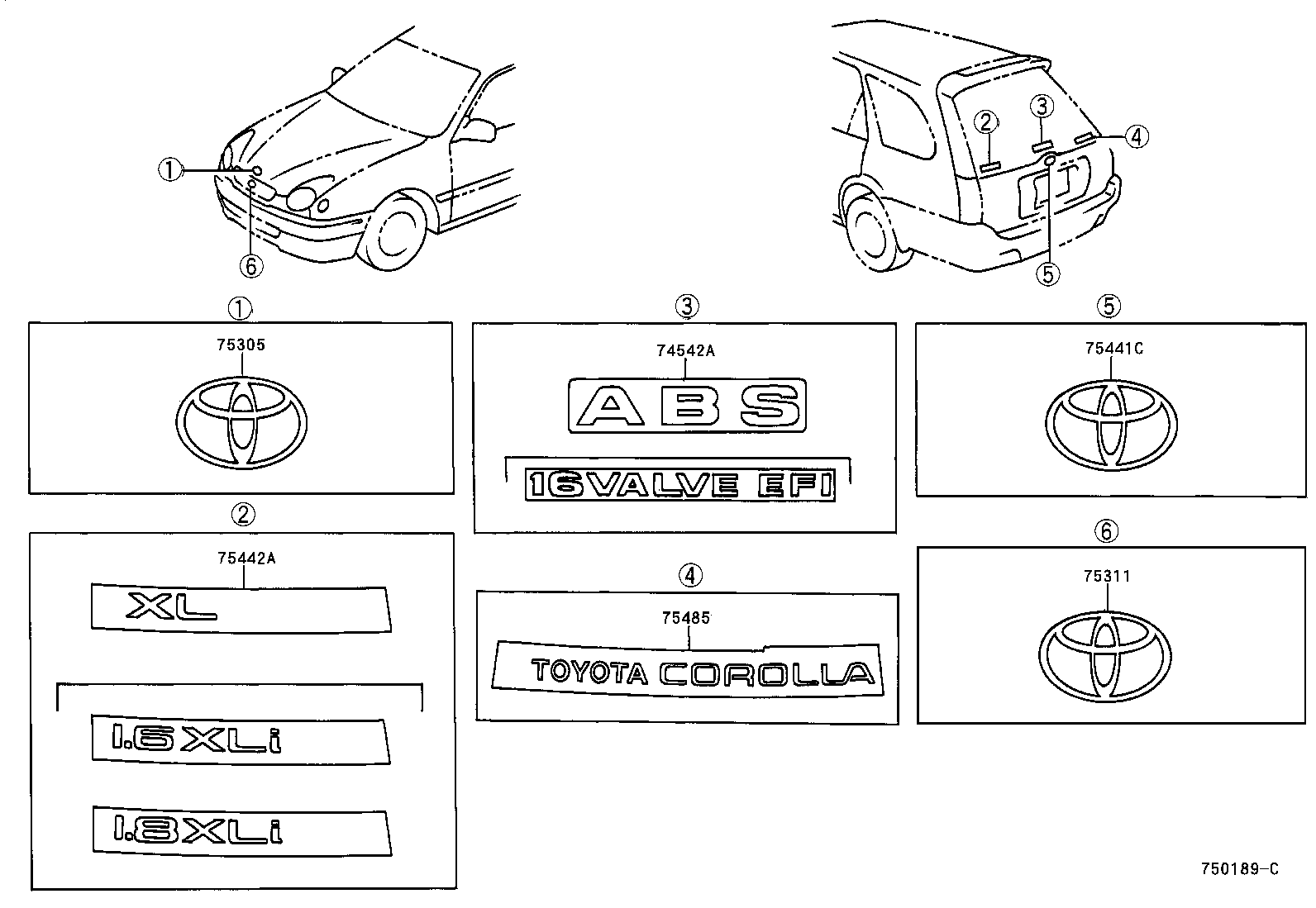 75331-12110 EMBLEM, HOOD product image